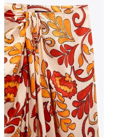 NWT Zara Printed Wrap Midi Skirt - Picture 9 of 10